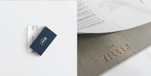 creative business card design for restaurant employees, brand naming and logo creation, printed dinner menu