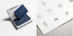 modern business cards for Boston hotel employees, hospitality brand visual language by Stellabean agency
