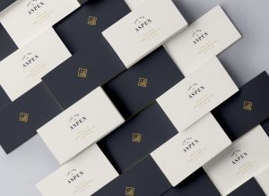 contemporary, modern business card design by full service creative marketing and branding agency in NYC
